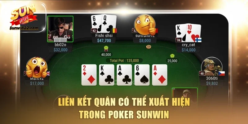 Liên kết quân có thể xuất hiện trong Poker Sunwin